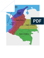 Mapa Clombia y Sus Regiones