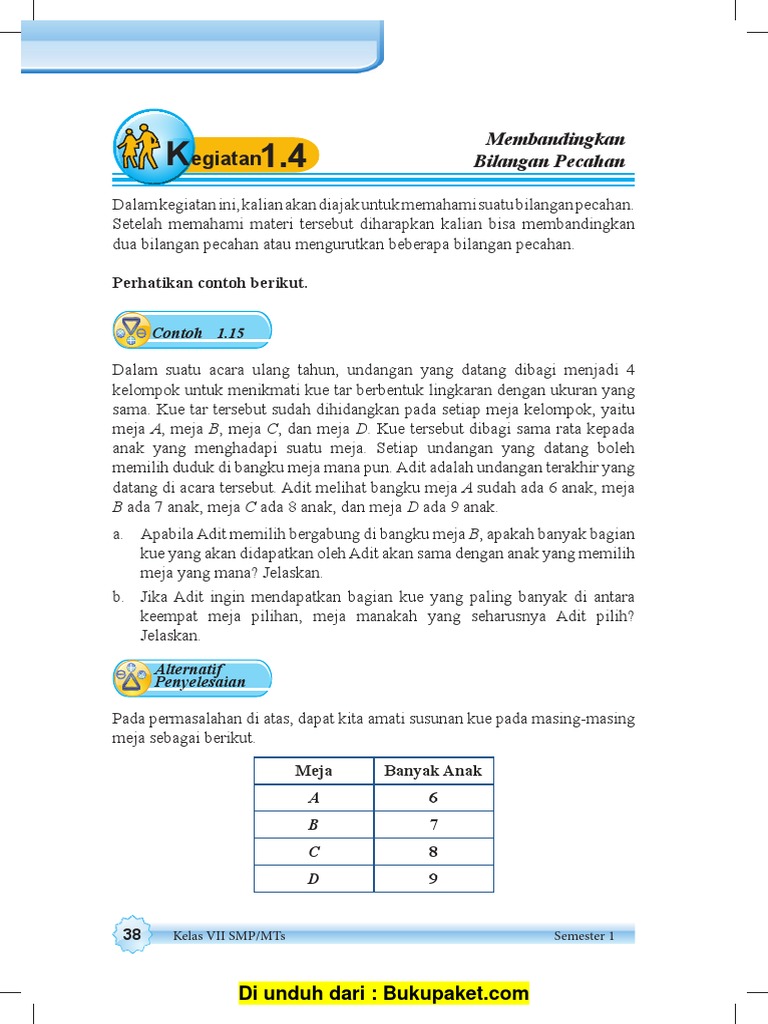 4 Membandingkan Bilangan Pecahan