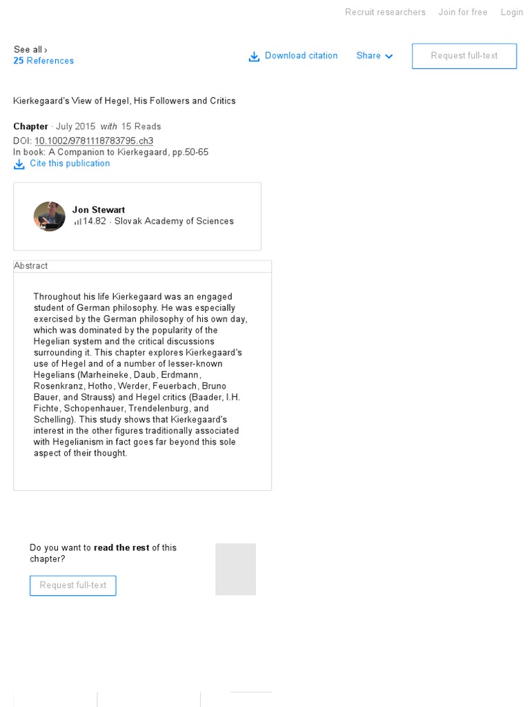 Kierkegaard S View Of Hegel His Followers And Critics Georg Wilhelm Friedrich Hegel Contemporary Philosophy