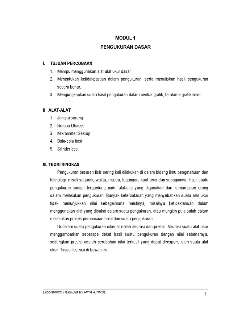 Panduan Praktikum Pengukuran Fisika | PDF | Metode & Bahan Ajar