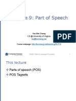 Lecture 9: Part of Speech: Kai-Wei Chang CS at University of Virginia