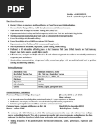 Resume For Manual Testing