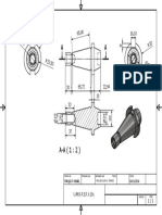 Diseño de pieza mecánica con dimensiones y especificaciones técnicas