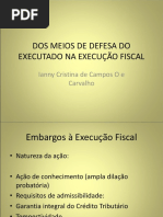 Dos Meios de Defesa Do Executado Na Execução