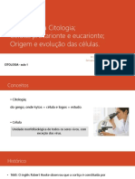 Introdução à Citologia: Células Procarionte e Eucarionte