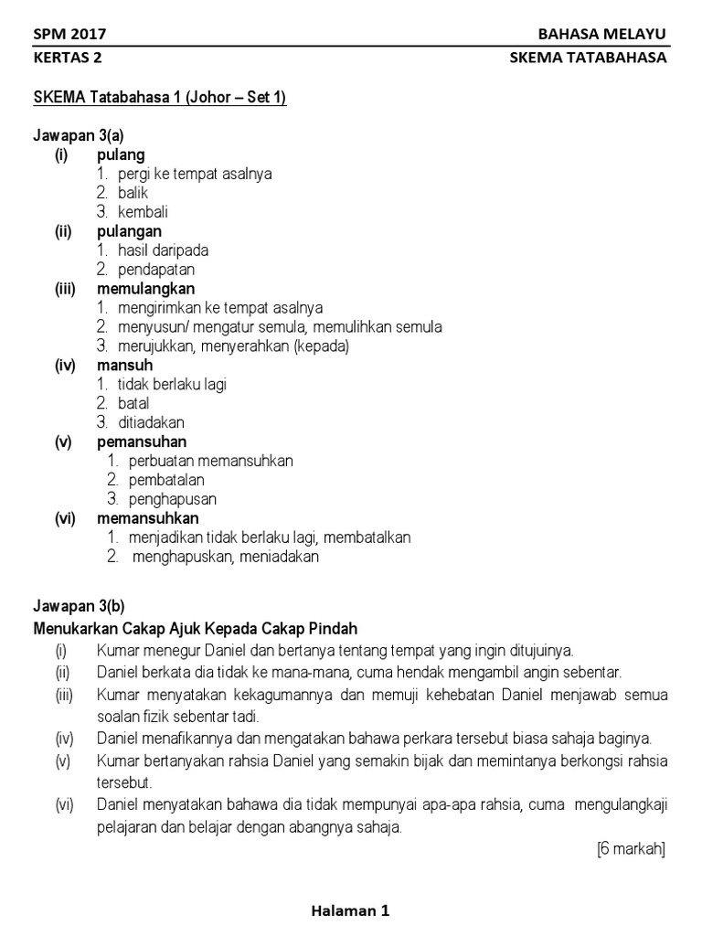 Latihan Tatabahasa Spm Dan Jawapan