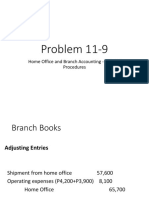 Problem 11-9: Home Office and Branch Accounting - General Procedures