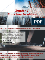 Chapter VII - Transitory Provisions