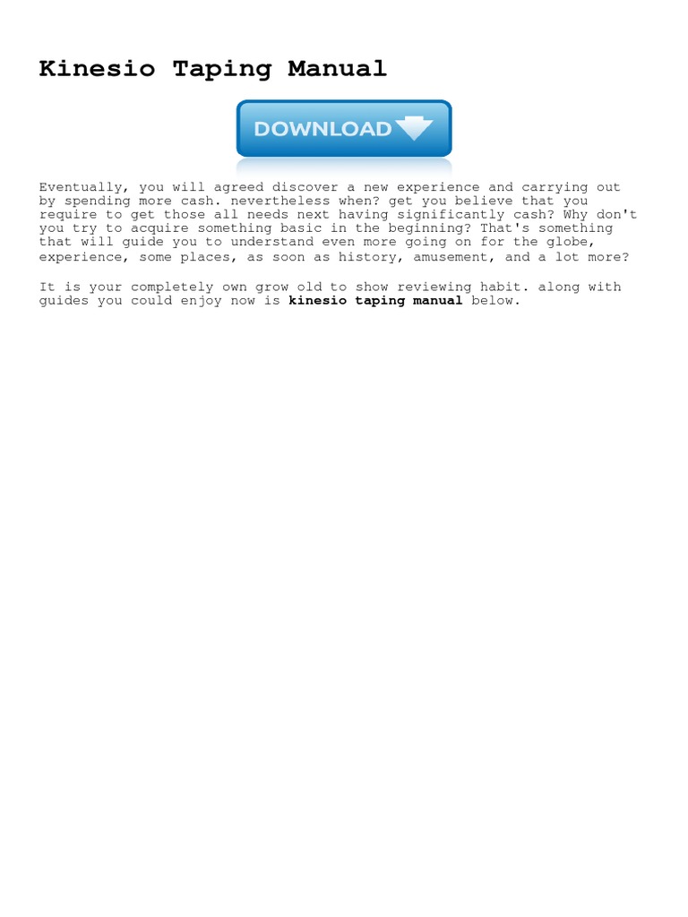 Kinesio Taping Manual PDF