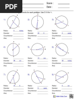 Circumference and Area of Circles