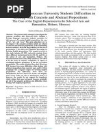 Investigating Moroccan University Students Difficulties in Dealing With Concrete and Abstract Prepositions: The Case of The English Department in The School of Arts and Humanities, Meknes, Morocco