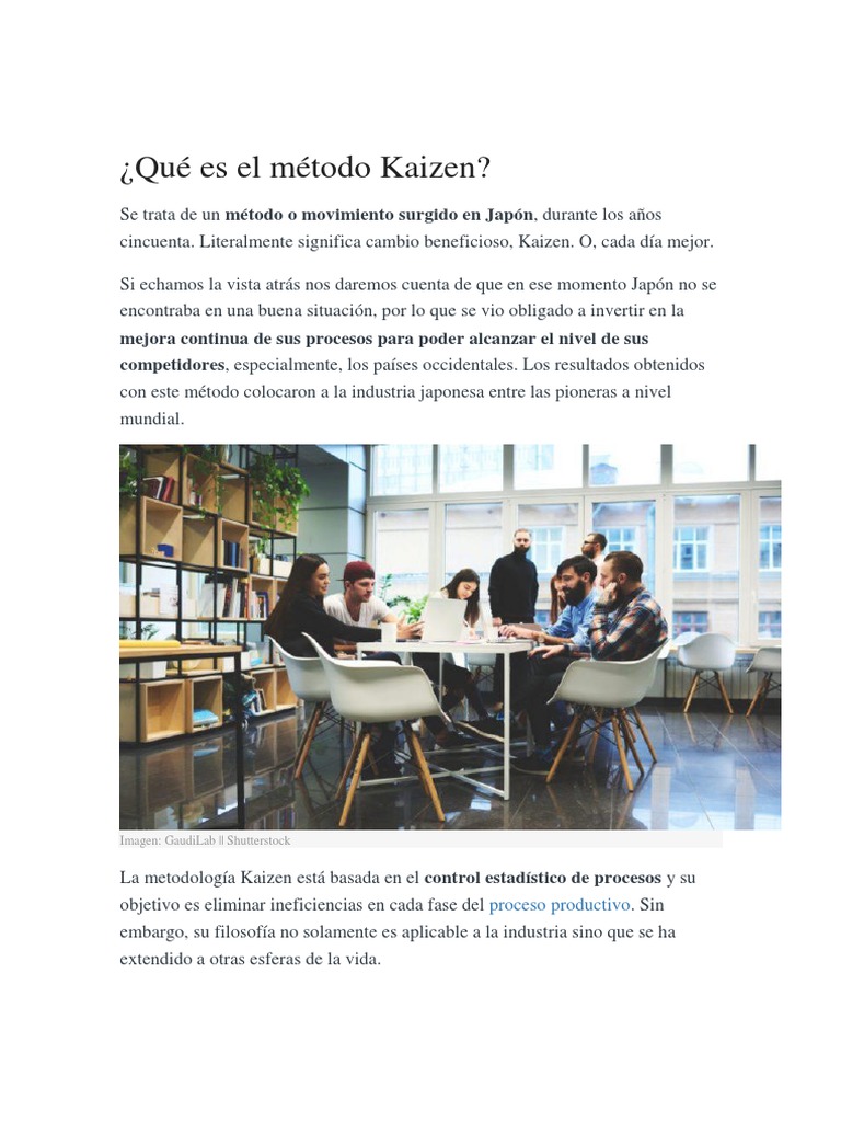 Qué Es El Método Kaizen | PDF | Economias | Business