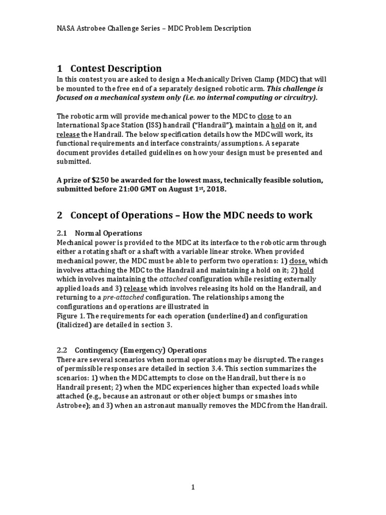 MDC Submission Guidelines | PDF | International Space Station | Canadarm