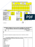 Income Tax Calculation Sheet For Financialyear 2018-19 (A.Y.2019-20)