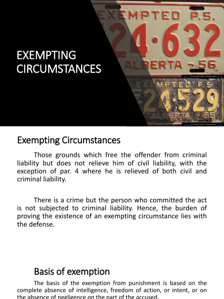 Exempting Circumstances in Criminal Law | PDF | Insanity Defense ...