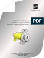 Instructions On Installation, Operation and Maintenance For Kirloskar Magnetic Drive Pump - "ROMAK"