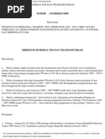 Download Keputusan Ditjen Postel tentang Sharing Penggunana  Frekuensi 2400 Mhz by Indonesia SN4226172 doc pdf