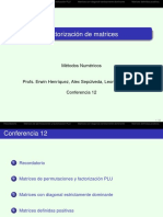 Factorización PLU y matrices diagonales dominantes