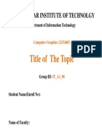 Title of The Topic: Gandhinagar Institute of Technolgy