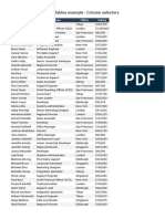 DataTables Example - Column Selectors