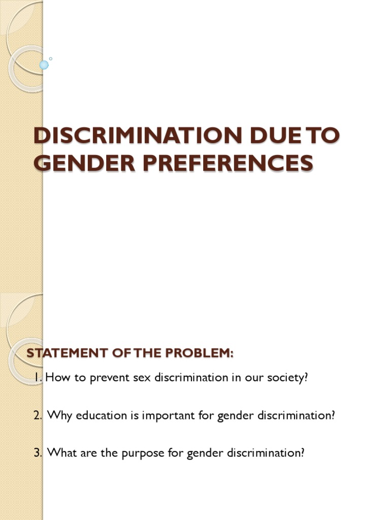 Discrimination Due To Gender Preferences | PDF