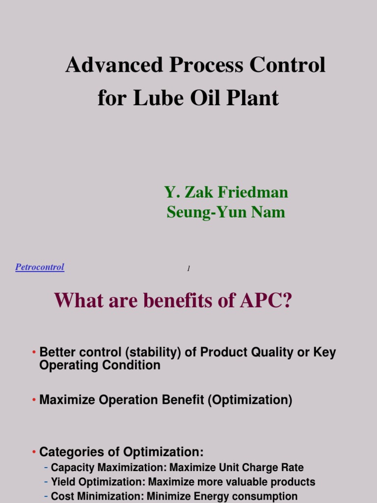 APC in Lube Processing PDF Cracking (Chemistry) Oil Refinery