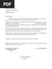 Absent Excuse Letter for Not Attending Class