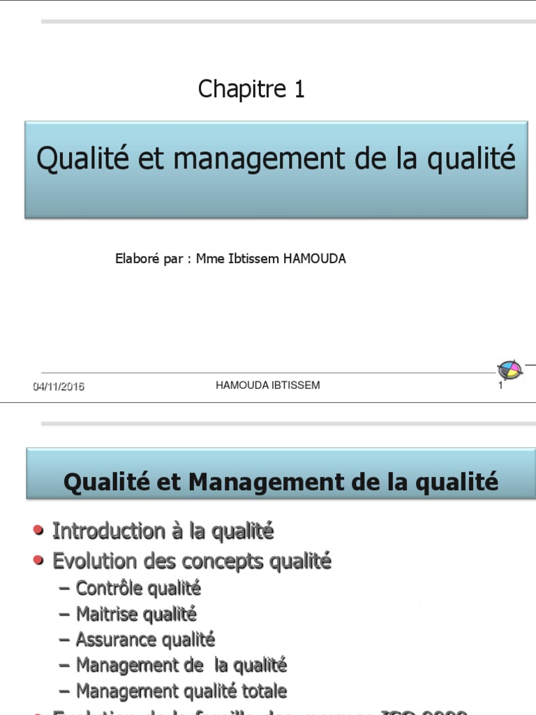 Concepts de Management de la Qualité | PDF | Management de la qualité ...