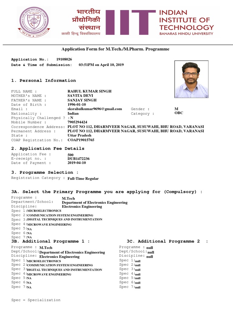 Iit Bhu PDF PDF Academic Degree Test (Assessment)