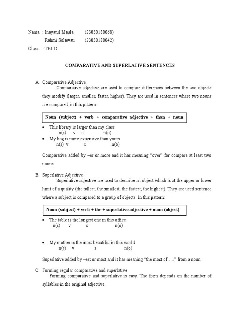 Comparative and Superlative Adjectives Guide | PDF | Adjective | Morphology