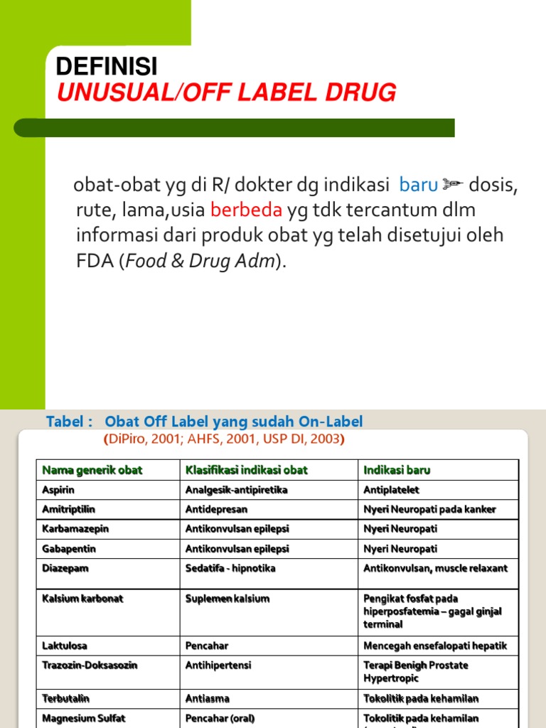 Off Label Drugs | PDF | Pengembangan Diri | Kesehatan Holistik