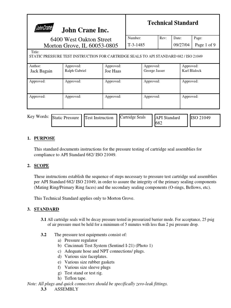 John Crane Inc. 6400 West Oakton Street Morton Grove, IL 600530805 PDF Pipe (Fluid