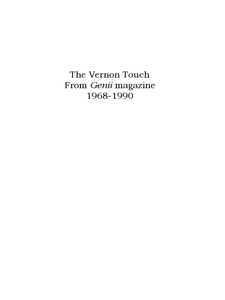 Dai Vernon - Vernon Touch PDF | PDF | Magic (Illusion) | Learning
