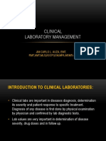 Clinical Laboratory Management: Jim Carlo L. Auza, Emt, RMT, Amt, Mls (Ascpi) CM, Mpa, MSMTC