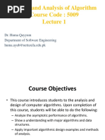 Design and Analysis of Algorithm Course Code: 5009