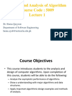 Design and Analysis of Algorithm Course Code: 5009