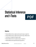Statistical Inference and T-Tests: Objectives
