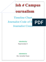 Timeline Chart Journalist Code of Ethics Journalist Creed: Paquit Jenelyn P