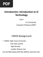 Introduction: Introduction To Ic Technology: Unit I G.L.Sumalata Assistant Professor, Griet