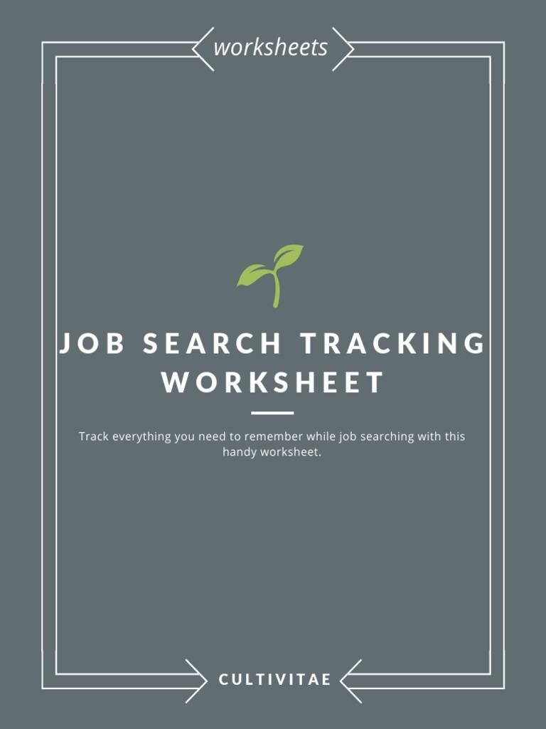 Job Search Tracking Worksheet PDF