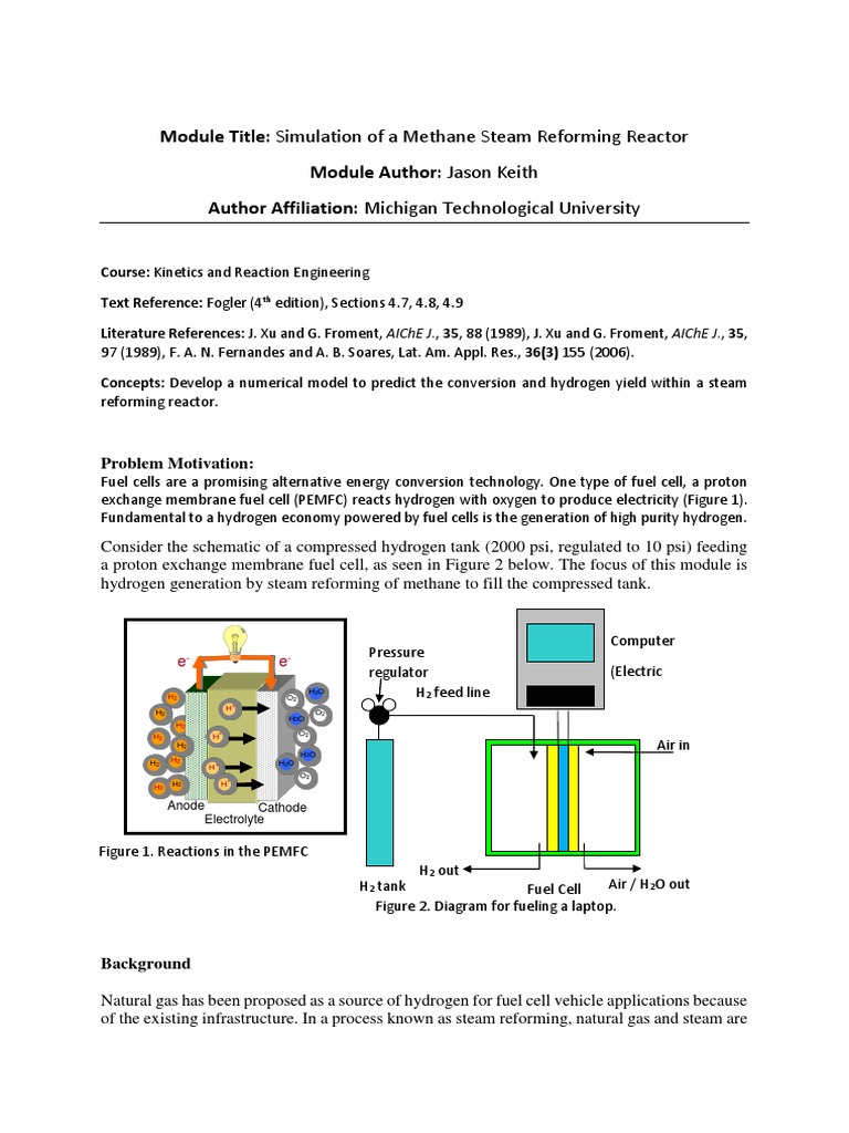 Simulation of A Methane Steam Reforming Reactor | PDF | Fuel Cell ...