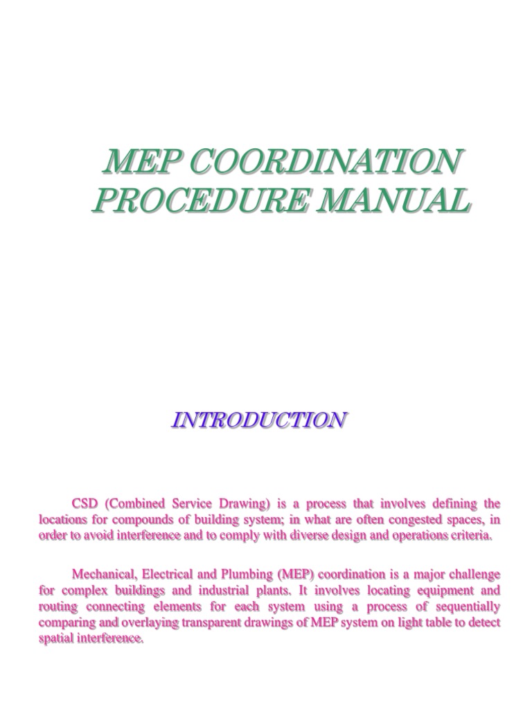 MEP Coordination Procedures for HVAC | PDF | Duct (Flow) | Hvac