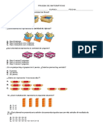 Prueba de Matemática. Multiplicación