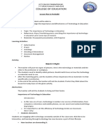 College of Education: Lesson Plan in Profed06 Objectives