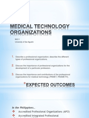 Medical Technology Organizations Pdf Medical Laboratory Medicine