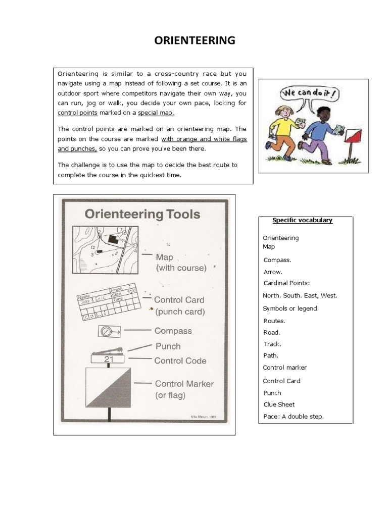Orienteering Theory 21º Eso  PDF  Map  Compass Throughout Orienteering Control Card Template
