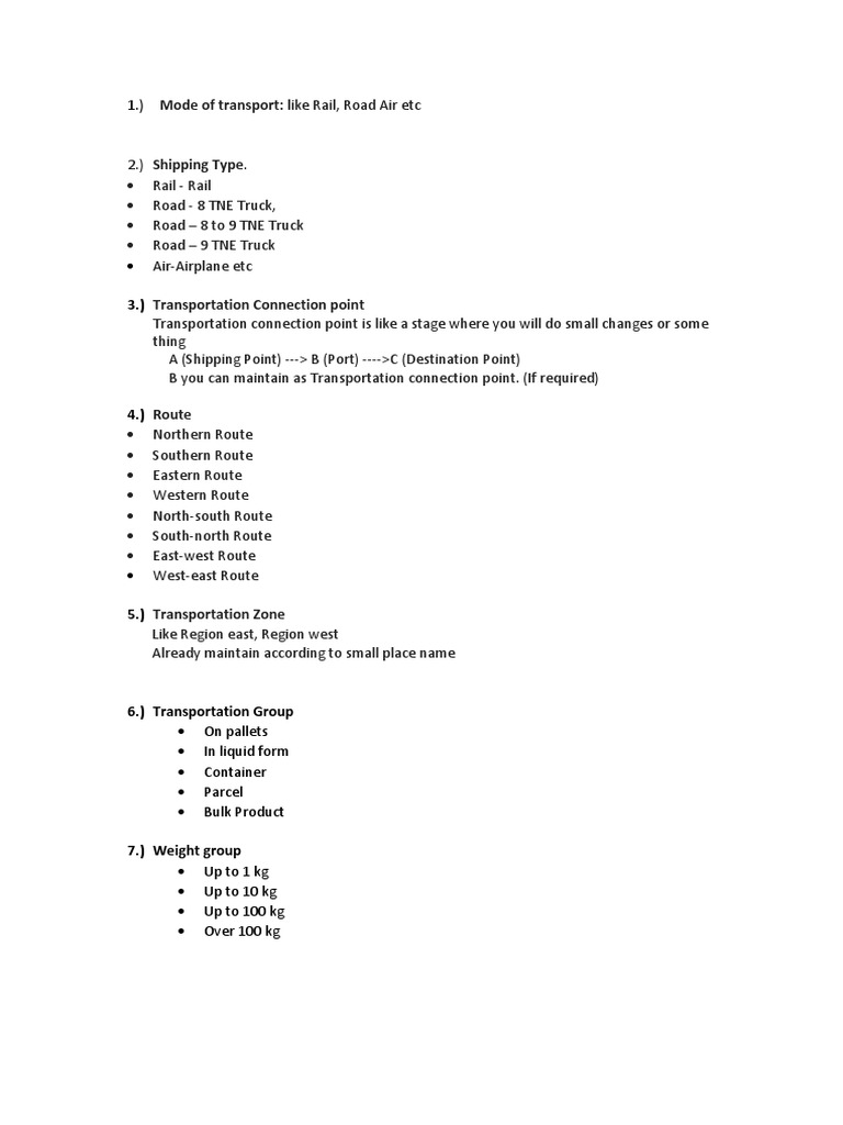 Transport Modes and Logistics Overview | PDF | Travel