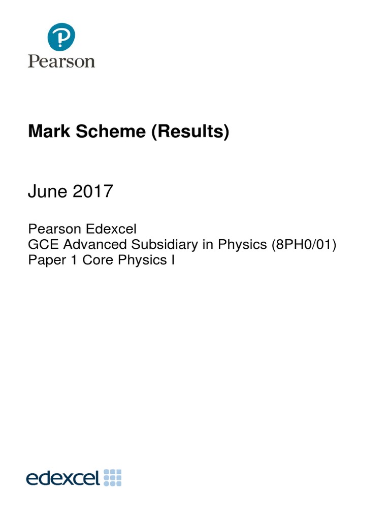 June 2017 MS - Paper 1 Edexcel Physics As-Level | PDF | Ion | Velocity