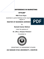 Gender Differences in Marketing Styles MBA Paper