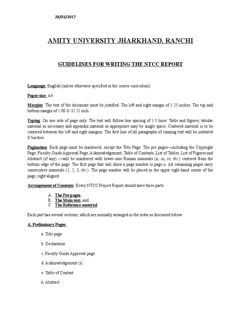 NTCC Report Writing Guidelines & Format  PDF  Writing  Written